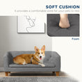 Load image into Gallery viewer, PawHut Raised Dog Sofa, Elevated Pet Couch for Small and Medium Dogs, with Removable Soft Cushion, Anti-Slip Pads, Simple Installation, Gray