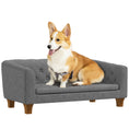 Load image into Gallery viewer, PawHut Raised Dog Sofa, Elevated Pet Couch for Small and Medium Dogs, with Removable Soft Cushion, Anti-Slip Pads, Simple Installation, Gray