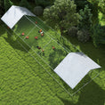 Load image into Gallery viewer, PawHut Large Chicken Coop Metal Chicken Run with Waterproof and Anti-UV Cover, Spire Shaped Walk in Fence Cage Hen House for Outdoor and Yard Farm Use, 1" Tube Diameter, 9.8' x 32.8' x 6.4'