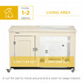Load image into Gallery viewer, PawHut Small Rabbit Hutch, Indoor Bunny Cage on Wheels, Rabbit Habitat with Openable Top, Pull-Out Tray, Quail Cage Rabbit Cage Inside, 37.5" x 21" x 24.5"