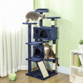 Load image into Gallery viewer, 54" Cat Tree, Cat Tower for Indoor Cats with Scratching Posts, Cat Condos, Bed, Platforms, Ramp, Toy Ball, Cat Activity Center, Dark Blue