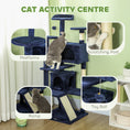 Load image into Gallery viewer, 54" Cat Tree, Cat Tower for Indoor Cats with Scratching Posts, Cat Condos, Bed, Platforms, Ramp, Toy Ball, Cat Activity Center, Dark Blue