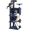 Load image into Gallery viewer, 54" Cat Tree, Cat Tower for Indoor Cats with Scratching Posts, Cat Condos, Bed, Platforms, Ramp, Toy Ball, Cat Activity Center, Dark Blue