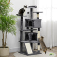 Load image into Gallery viewer, 54" Cat Tree, Cat Tower for Indoor Cats with Scratching Posts, Cat Condos, Bed, Platforms, Ramp, Toy Ball, Cat Activity Center, Dark Grey