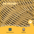 Load image into Gallery viewer, PawHut Rattan Cat Bed, Wicker Cat House Basket with Washable Cushion for Small Indoor Cats and Dogs, Light Brown