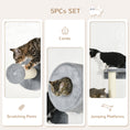 Load image into Gallery viewer, Cat Wall Shelves, 5PCs Cat Shelves with Scratching Post, Perches, Ladder, Steps, Condo, Wall Mounted Cat Climber, Grey