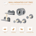 Load image into Gallery viewer, Cat Wall Shelves, 5PCs Cat Shelves with Scratching Post, Perches, Ladder, Steps, Condo, Wall Mounted Cat Climber, Grey