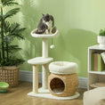 Load image into Gallery viewer, PawHut 31" Cat Tree, Cat Tower for Indoor Cats with Sisal Scratching Posts, Cat Condo, Cat Beds, Platform and Toy Ball, Cat Activity Center, Cream White