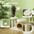 Load image into Gallery viewer, PawHut 31" Cat Tree, Cat Tower for Indoor Cats with Sisal Scratching Posts, Cat Condo, Cat Beds, Platform and Toy Ball, Cat Activity Center, Cream White