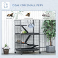 Load image into Gallery viewer, PawHut 50" 5-Tier Small Animal Cage, Ferret Cage, Large Chinchilla Cage with Hammock Accessory & Heavy-Duty Steel Wire, Small Animal Habitat with 6 Doors, Removable Tray, Silver