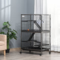 Load image into Gallery viewer, PawHut 50" 5-Tier Small Animal Cage, Ferret Cage, Large Chinchilla Cage with Hammock Accessory & Heavy-Duty Steel Wire, Small Animal Habitat with 6 Doors, Removable Tray, Silver