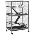 Load image into Gallery viewer, PawHut 50" 5-Tier Small Animal Cage, Ferret Cage, Large Chinchilla Cage with Hammock Accessory & Heavy-Duty Steel Wire, Small Animal Habitat with 6 Doors, Removable Tray, Silver