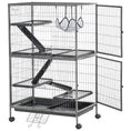Load image into Gallery viewer, PawHut 50" 5-Tier Small Animal Cage, Ferret Cage, Large Chinchilla Cage with Hammock Accessory & Heavy-Duty Steel Wire, Small Animal Habitat with 6 Doors, Removable Tray, Silver