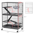 Load image into Gallery viewer, PawHut 50" 5-Tier Small Animal Cage, Ferret Cage, Large Chinchilla Cage with Hammock Accessory & Heavy-Duty Steel Wire, Small Animal Habitat with 6 Doors, Removable Tray, Silver