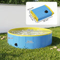 Load image into Gallery viewer, Foldable Dog Pool for Puppies and Ducks, Thickened PVC Dog Paddling Pool Bath Tub Hard Board, Anti-Slip Bottom and Hose Adapter for Easy Drainage, 120 x 30cm, Blue and Yellow