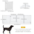 Load image into Gallery viewer, 23.5"H Foldable Dog Gate with Door, 4 Panels Freestanding Pet Gate Barriers Indoor with Support Feet, Puppy Fence for Small Dogs, White