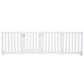 Load image into Gallery viewer, 23.5"H Foldable Dog Gate with Door, 4 Panels Freestanding Pet Gate Barriers Indoor with Support Feet, Puppy Fence for Small Dogs, White