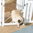Load image into Gallery viewer, 23.5"H Foldable Dog Gate with Door, 4 Panels Freestanding Pet Gate Barriers Indoor with Support Feet, Puppy Fence for Small Dogs, White