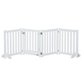 Load image into Gallery viewer, 23.5"H Foldable Dog Gate with Door, 4 Panels Freestanding Pet Gate Barriers Indoor with Support Feet, Puppy Fence for Small Dogs, White
