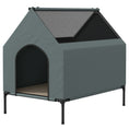 Load image into Gallery viewer, Dog House Outdoor, Elevated Dog House Dog Bed with Removable Cover, Mesh Windows, Storage Bag, for Small and Medium-Sized Dogs, Grey