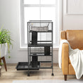 Load image into Gallery viewer, 4-Tier Rolling Small Animal Cage, Deluxe Guinea Pig Cage, Ferret Cage for Mink Chinchilla Kitten Rabbit, Small Pet Play House with Hammock Platform, Ramp, Removable Tray, Charcoal Grey