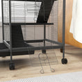 Load image into Gallery viewer, 4-Tier Rolling Small Animal Cage, Deluxe Guinea Pig Cage, Ferret Cage for Mink Chinchilla Kitten Rabbit, Small Pet Play House with Hammock Platform, Ramp, Removable Tray, Charcoal Grey