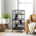 Load image into Gallery viewer, 4-Tier Rolling Small Animal Cage, Deluxe Guinea Pig Cage, Ferret Cage for Mink Chinchilla Kitten Rabbit, Small Pet Play House with Hammock Platform, Ramp, Removable Tray, Charcoal Grey