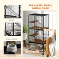 Load image into Gallery viewer, Small Animal Cage with Wheels, Pet Playpen for Rat, Kitten, Ferrets, Chinchillas with Bottom Storage Shelf, Removable Tray, Ramp, 24.2" x 17.9" x 53.5", Black