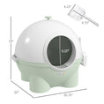 Load image into Gallery viewer, PawHut Hooded Cat Litter Box, Large Kitty Litter Pan with Lid, Scoop, Leaking Sand Pedal, Top Handle, Light Green