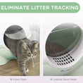 Load image into Gallery viewer, PawHut Hooded Cat Litter Box, Large Kitty Litter Pan with Lid, Scoop, Leaking Sand Pedal, Top Handle, Light Green