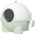 Load image into Gallery viewer, PawHut Hooded Cat Litter Box, Large Kitty Litter Pan with Lid, Scoop, Leaking Sand Pedal, Top Handle, Light Green