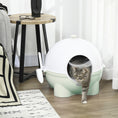 Load image into Gallery viewer, PawHut Hooded Cat Litter Box, Large Kitty Litter Pan with Lid, Scoop, Leaking Sand Pedal, Top Handle, Light Green