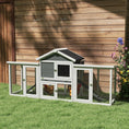 Load image into Gallery viewer, Large Chicken Coop with Run Garden Hen House Poultry Coops Cages with Nesting Box Wooden 204 x 85 x 93cm, Grey