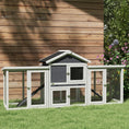 Load image into Gallery viewer, Large Chicken Coop with Run Garden Hen House Poultry Coops Cages with Nesting Box Wooden 204 x 85 x 93cm, Grey