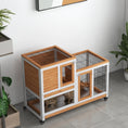 Gallery viewerに画像を読み込む, Wooden Indoor Rabbit Hutch, Guinea Pig House, Bunny Small Animal Cage With Wheels, Enclosed Run 110 x 50 x 86 cm, Yellow