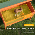 Load image into Gallery viewer, Wooden Rabbit Hutch, Guinea Pig Hutch with Openable Asphalt Roof and Pull-Out Tray, Outdoor Elevated Bunny House for Rabbits, Chinchillas and Small Animals, Indoor Outdoor Use, Orange