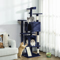 Load image into Gallery viewer, 63" Cat Tree, Cat Tower for Indoor Cats with Scratching Posts, Cat Condos, Bed, Platforms, Ramp, Toy Ball, Cat Activity Center, Dark Blue