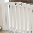 Load image into Gallery viewer, Wooden Dog Gate, Freestanding Pet Gate with Support Feet for Doorways, Hallways, Stairs, 3-Panel Pet Fence for Small Medium Dogs, 155L x 61H cm, White