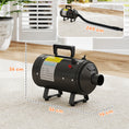 Load image into Gallery viewer, Dog Hair Dryer, 2200W Pet Grooming Hair Dryer with Adjustable Temperature & Velocity, Professional Low Noise Dog Blaster with 3 Different Nozzles, Black