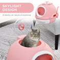 Load image into Gallery viewer, PawHut Covered Cat Litter Box, Kitty Litter Box with a Lid, Scoop Enclosed Drawer & Skylight for Cats, Easy to Clean, Pink