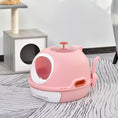 Load image into Gallery viewer, PawHut Covered Cat Litter Box, Kitty Litter Box with a Lid, Scoop Enclosed Drawer & Skylight for Cats, Easy to Clean, Pink