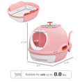 Load image into Gallery viewer, PawHut Covered Cat Litter Box, Kitty Litter Box with a Lid, Scoop Enclosed Drawer & Skylight for Cats, Easy to Clean, Pink