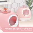 Load image into Gallery viewer, PawHut Covered Cat Litter Box, Kitty Litter Box with a Lid, Scoop Enclosed Drawer & Skylight for Cats, Easy to Clean, Pink