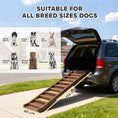 Load image into Gallery viewer, Foldable Dog Ramp for Cars High Bed, Portable 10-Step Dog Stairs with Non-Slip Strips & Pads, Lightweight Pet SUV Truck Steps, Support Up to 68 KG, Brown