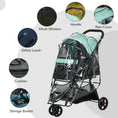 Load image into Gallery viewer, Dog Pram with Rain Cover Pet Stroller, Foldable Dog Pushchair for Small and Miniature Dogs, Cats - Green