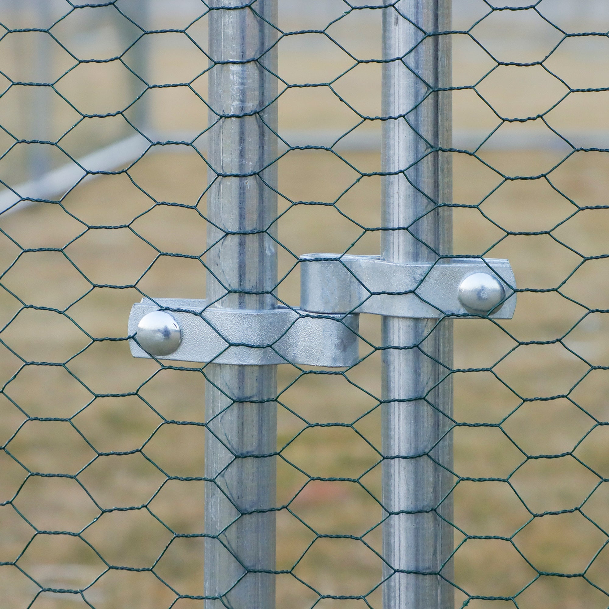 PawHut Large Chicken Coop Metal Chicken Run with Waterproof and Anti-UV Cover, Flat Shaped Walk-in Fence Cage Hen House for Outdoor and Yard Farm Use, 1.3" Tube Diameter, 9' x 24' x 6.5'