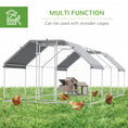 Load image into Gallery viewer, PawHut Large Chicken Coop Metal Chicken Run with Waterproof and Anti-UV Cover, Flat Shaped Walk-in Fence Cage Hen House for Outdoor and Yard Farm Use, 1.3" Tube Diameter, 9' x 24' x 6.5'