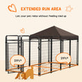 Load image into Gallery viewer, PawHut Dog Kennel Outdoor with Waterproof Canopy, Dog Run with Galvanized Chain Link, Secure Lock, for Backyard and Patio, Large and Medium Sized Dogs, 9.3' x 4.6' x 5.2'