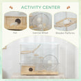 Load image into Gallery viewer, Hamster Cage, Transparent Small Animal House with Deep Bottom, Wooden Ramp, Hut, Bathroom and Exercise Wheel for Hamster and Gerbil, 23.2" L x 14" W x 18.5" H, White