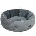 Load image into Gallery viewer, Cat Bed, Reversible Dog Pet Bed for Indoor Cats and Small Dogs, Round Bed with Supportive Bolster, Dark Grey